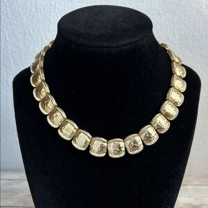 Vintage Monet Hammered Gold Collar Necklace